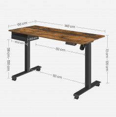 Masa PC reglabila | 60 x 140 x 72 -120 cm č.2