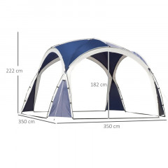 Pavilion camping Marquee 3,5 x 3,5 x 2,22 m| albastru alb č.2