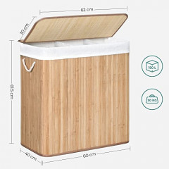 Cos de rufe cu 3 sectiuni 150 l | natural č.3