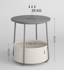 Masuta de cafea rotunda cu cos | Ø 45 cm č.2