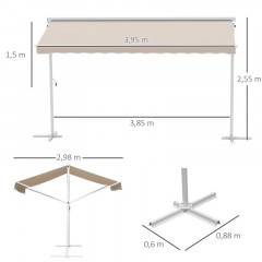 Marchiza/copertina retractabila 4x3m | bej č.3