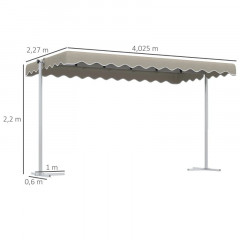 Marchiza/copertina retractabila 402,5 x 227 x 220 cm | kaki č.2