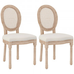 Set de 2 scaune de dining Pia | crem + natural č.2