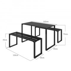 Set de grădină metalic Peny | negru č.3