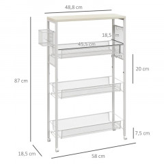 Cărucior multifuncțional pe roți 58 x 18,5 x 87 cm | alb č.2