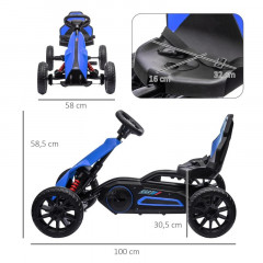 Kart cu pedale pentru copii 100 x 58 x 58,5 cm | albastru č.2