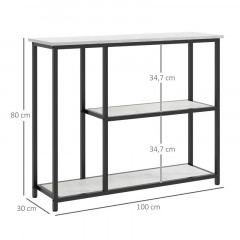 Măsuță console 100 x 30 x 80 cm | negru + alb č.2