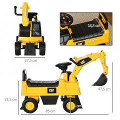 Excavator pentru copii cu cupă mobilă 85 x 27,5 x 47,5 cm | galben č.2