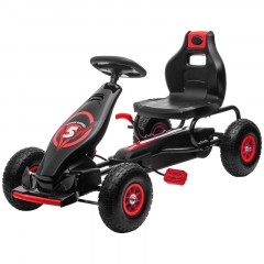 Kart cu pedale pentru copii 121 x 58 x 61 cm | roșu + negru č.1