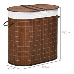 Coș de rufe din bambus cu capac 100 L 38 x 38 x 57 cm | maro č.3