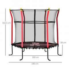 Trambulină pentru copii Ø160 x 163,5 cm | roșu č.3