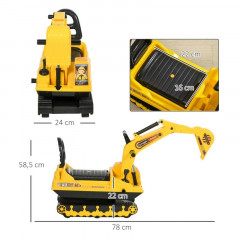 Excavator pentru copii cu cupă mobilă 78 x 24 x 58,5 cm | galben č.2