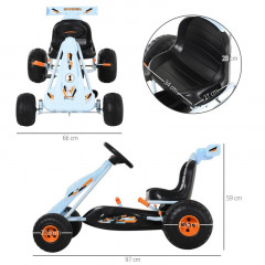 Kart cu pedale pentru copii 97 x 66 x 59 cm | albastru deschis č.2