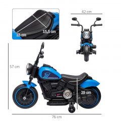 Motocicletă electrică pentru copii | albastră + neagră č.3