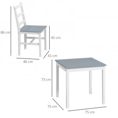 Set de masă pentru două persoane | alb + gri č.3