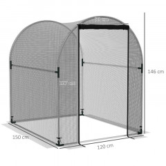 Seră de grădină cu folie 1,2 x 1,5 x 1,5 m | negru-argintiu č.2