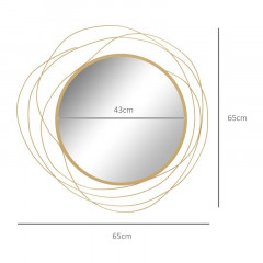 Oglindă rotundă de perete Φ65 cm | aurie č.3