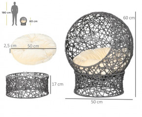 Grota pentru pisici 50 x 50 x 60 cm | antracit č.2