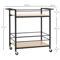 Cărucior de servire mobil 82 x 40 x 75 cm č.2