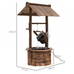 Fântână de grădină din lemn 68 x 57 x 118 cm | maro închis č.2