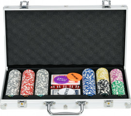 Set de poker portabil cu 300 de jetoane | 38,5 x 23 x 6,5 cm č.1