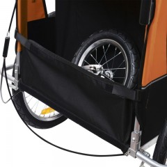 Remorcă de bicicletă, pentru 2 copii jogger 2 in 1, portocaliu / negru č.3