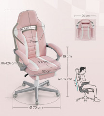 Scaun de gaming ergonomic | roz č.3