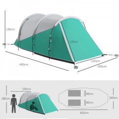 Cort familial pentru 4-5 persoane 460 x 260 x 190 cm | verde č.3