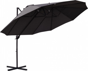 Umbrelă dublă de grădină cu manivelă 440 x 270 x 250 cm | gri închis č.1