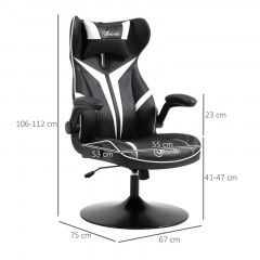 Scaun de gaming ergonomic Vinsetto | negru și alb č.3