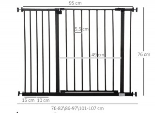 Barieră de siguranță pentru uși 72-107 x 76 cm | neagră č.3