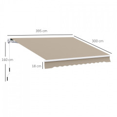 Marchiză articulată 3,95 x 3 m | bej č.2